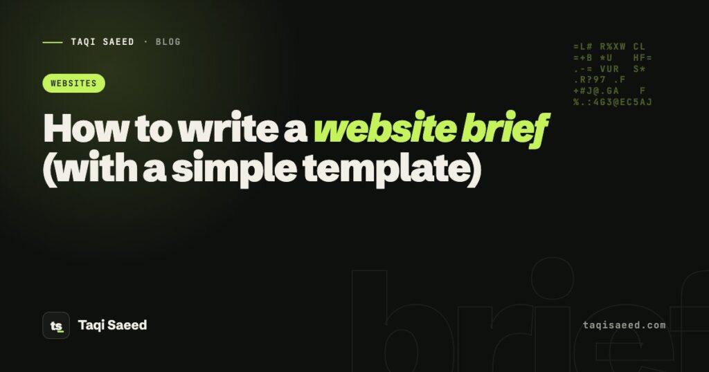 How to write a website brief (with a simple template)